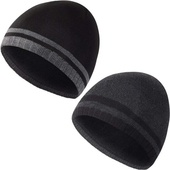 Accessories 2 Pieces Men Winter Beanie Hat Knit Skull Cap Warm